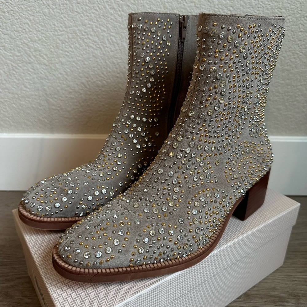 Jeffrey Campbell x Free People bejeweled Walton studded boots